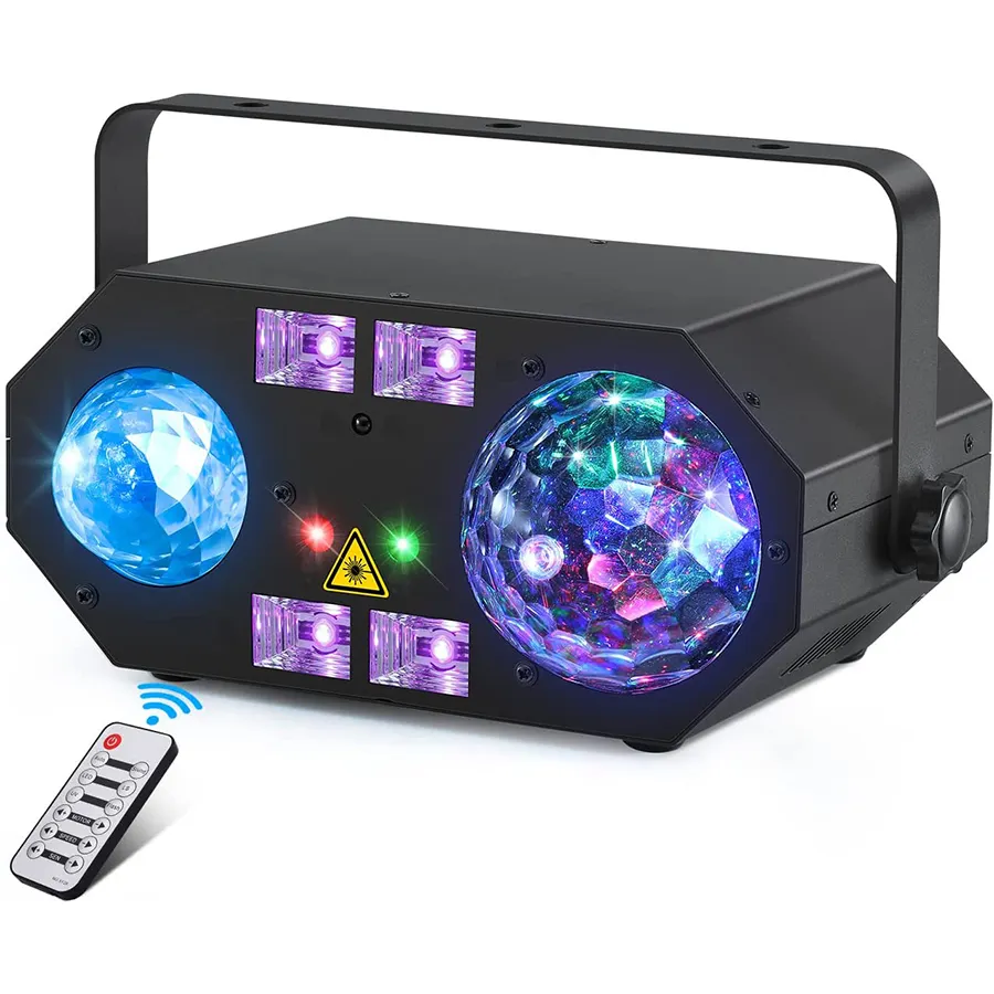 VALAVA 5in1 Multi-Effect DJ Disco Lighting Led Mirror Ball UV Strobe Laser Water Wave Light For Nightclub Party Lights