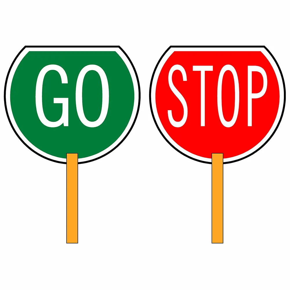 NZ Stop Go Sign 450mm Hand Held Stop Signs en autobús escolar