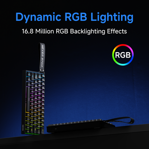 Eweadn dk63 phím 60% không dây cơ khí chơi game Bàn phím RGB Backlit nhỏ gọn có thể sạc lại OEM tùy chỉnh cung cấp - Product Image 5