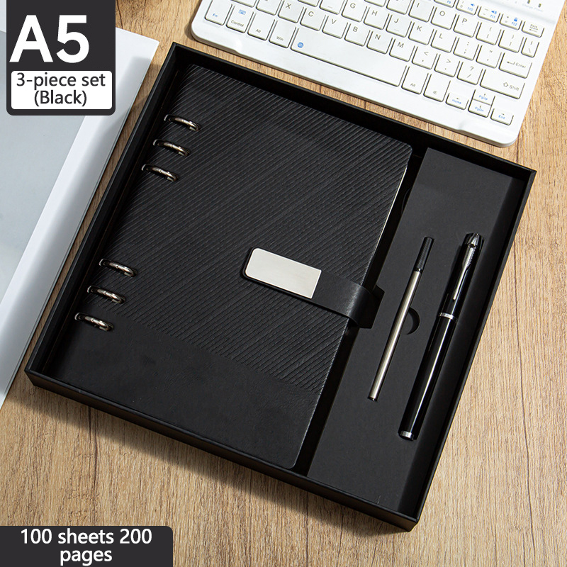 SET-14--Black notebook + signature pen + refill