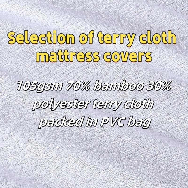 Tissu éponge 105 g/m² 70 % bambou 30 % polyester emballé dans un sac en PVC