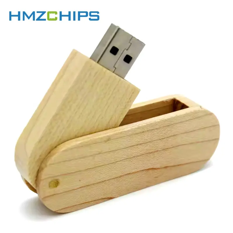 Hmzchips Oem Swivel Design Hout 64Gb Sleutel Flash Drive High Speed Usb Flash Drive Usb 2.0 8Gb 16Gb 32Gb Pendrive Usb Flash Disks