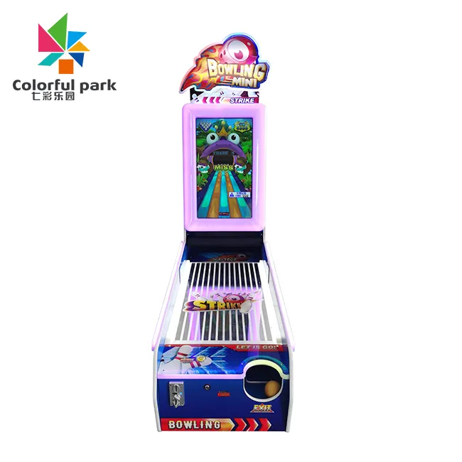 Máquina de jogos de arcade a fichas engraçada para jogos de bola de boliche indoor para crianças