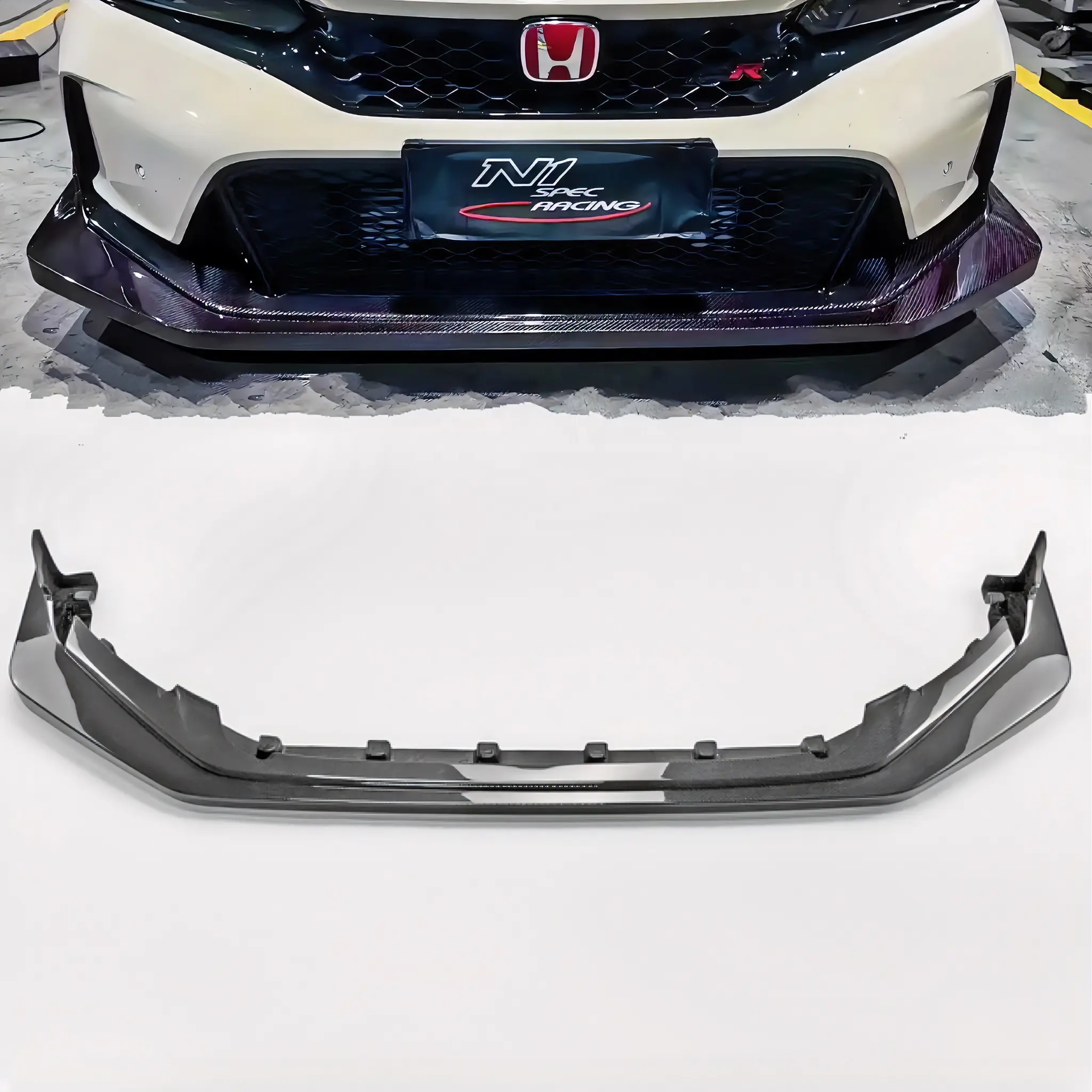 Para Honda 11th Civic Type R EPA tipo labio delantero parachoques de coche alerón de carbono para Civic FL5