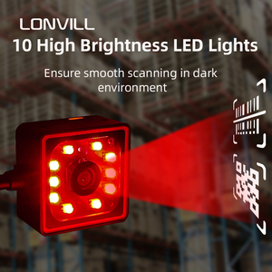 LONVILL RS232 USB HID CDC EA100 Ethernet TCP IP de largo alcance pequeño código 1D 2D transportador de logística Industrial escáner de código de barras fijo - Product Image 2
