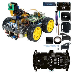LAFVIN ahududu Pi 4WD Robot araç kiti Python programlama işık/yüz izleme DIY projeleri kiti ahududu Pi için 4 4B 5