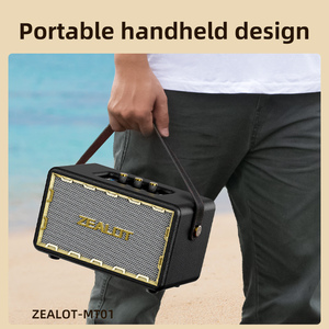 ZEALOT MT01 60W Retro Portable Speaker with Aux <strong>Input</strong>, USB Port, TF Card for Home Office Bookshelf, Battery Powered Stereo Sound - Product Image 6