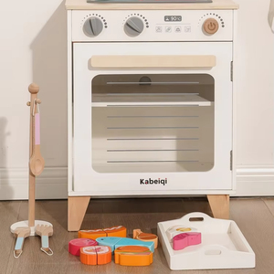 Nhà máy trực tiếp trẻ em bằng gỗ mô phỏng nhà bếp đặt máy nướng bánh mỳ Máy pha cà phê bằng gỗ Đồ chơi nhà bếp - Product Image 5