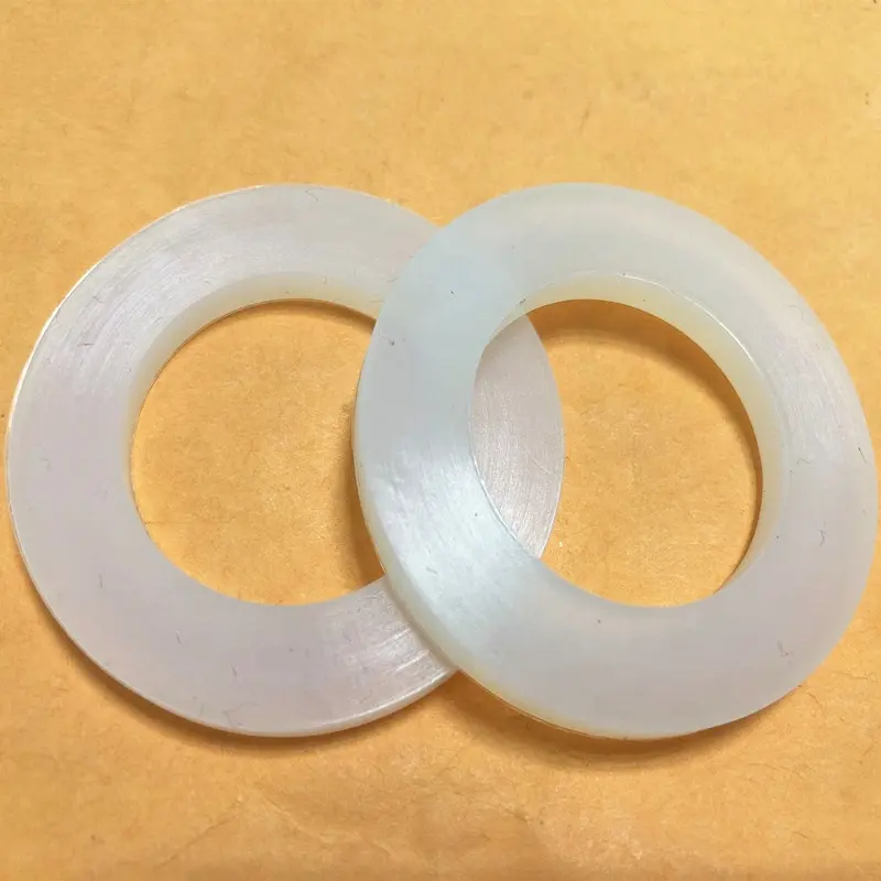 Arandela redonda de goma de silicona transparente, resistente a altas temperaturas, personalizada