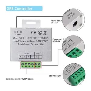 Telecomando a LED CE RoHs 12V 30A 24V 24A 48V RGB Led Neon Strip Light Dimmer Wireless RF Remote Control PWM Led Controller