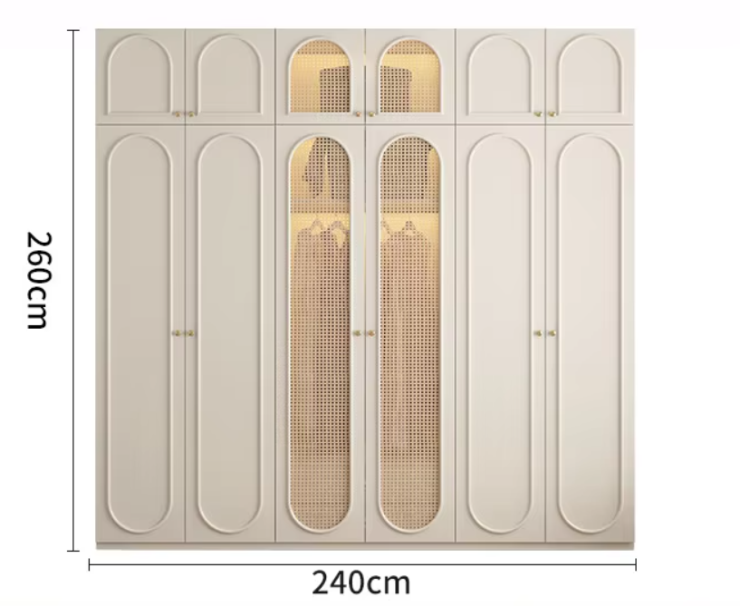 Six-door cabinet with top-solid wood