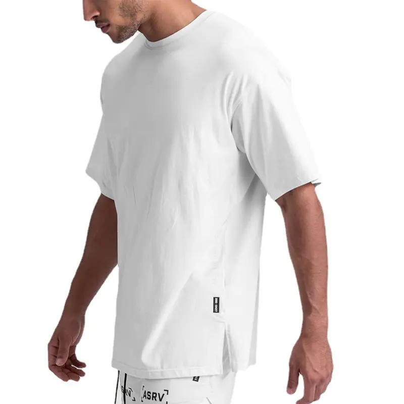 Sommer coole einfarbige Seite Brief gedruckt Baumwolle Rundhals ausschnitt benutzer definierte Kurzarm T-Shirts für Männer