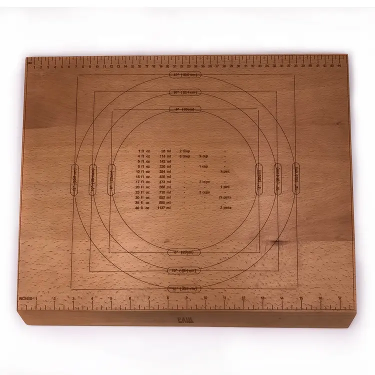 Tabla de cortar de madera natural, grande, respetuoso con el medio ambiente, para cocina, con medición