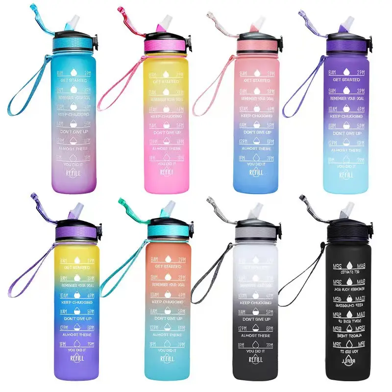 Wasserflasche Botol Minum Waterfles Eco Friendly New Plastics waterbottle Factory Sports 1L Motivational Water Bottle