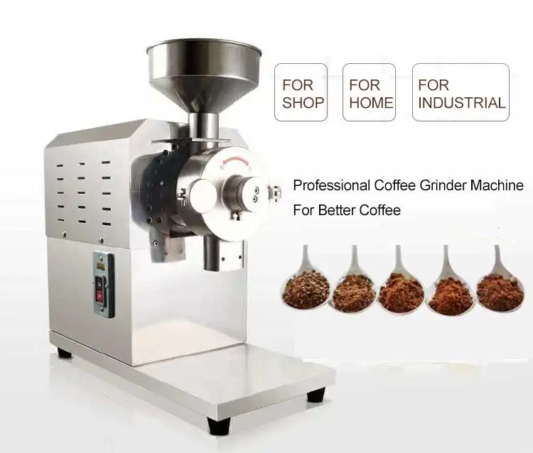 Moedor de grãos de café industrial, fábrica, 40/60/100 kg/h, máquina de moagem e moagem de café para processamento de grãos de café