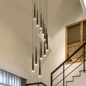 Modern yaratıcı Loft asılı ışık Minimalist LED avize zemin döner odası veranda oturma odası için LED kolye lamba - Product Image 4