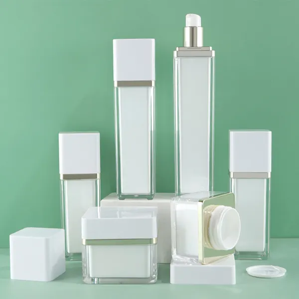 Luxus 50ml 100ml 4oz Kunststoff Kosmetik flasche Lotion Creme Hautpflege Acrylglas Glasflasche für Kosmetik flüssige Verpackung