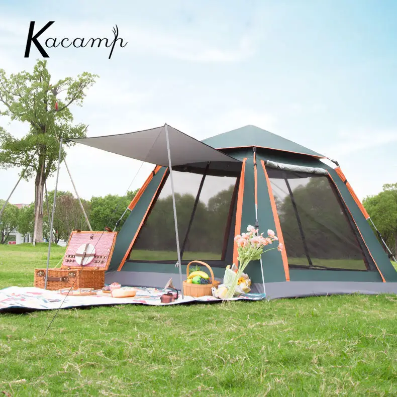 Einzigartige Outdoor 4 Mann ultraleichte Camping Ess zelte große Moskito netze schöne Sicht 360 Grad quadratische Camping zelte