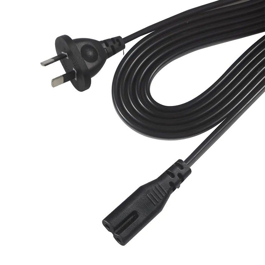 2-контактный разъем переменного тока, удлинитель для ноутбука, Австралия, розетка, электрическая зубная щетка, спиральный кабель с кабелем Iec C7, Au Power Y-Cable