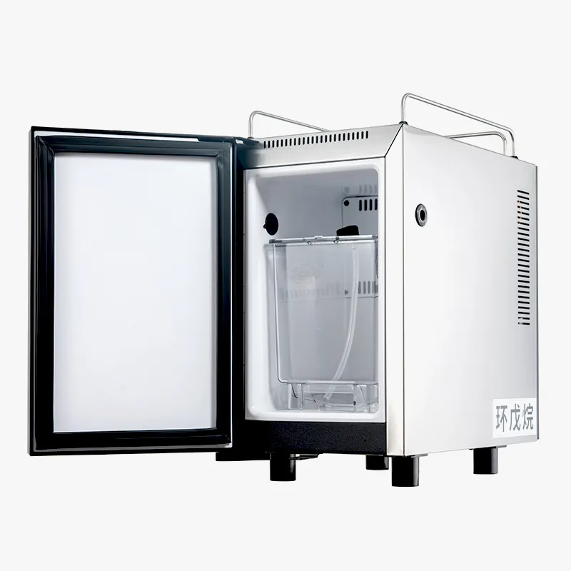 Refrigerador de leche de encimera de cafetería BTB, refrigerador de leche pequeño eléctrico de acero inoxidable para máquina de café