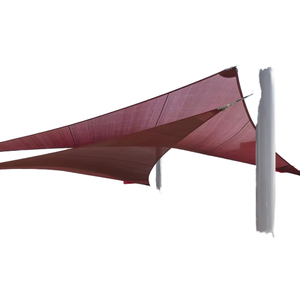 10 'x 10' x 10 'ruggine rosso 185GSM parasole curvo baldacchino HDPE per Patio giardino giardino giardino permeabile ombra vela - Product Image 1