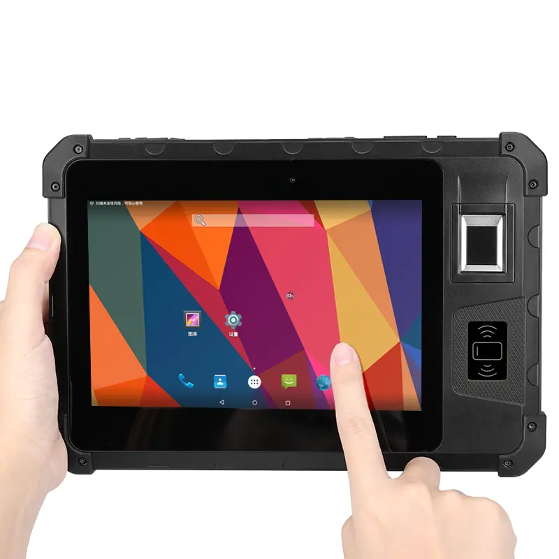 Endüstriyel seviye Android 11 dayanıklı cihaz 8 inç dokunmatik ekran el 4G Wifi Bluetooth parmak izi UHF okuyucu sağlam Tablet N