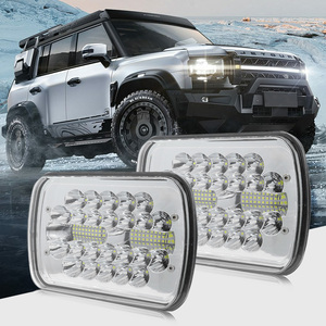 5x7 inç 100W sol sağ 3 oklar DRL LED sürüş işıkları çift renk su geçirmez IP67 araba kamyon Off-road için far