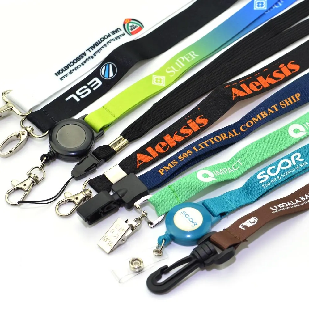 Lanyard ผู้ผลิตฟรีตัวอย่างโปรโมชั่นราคาถูกที่กำหนดเองพิมพ์โพลีเอสเตอร์คอพร้อมโลโก้