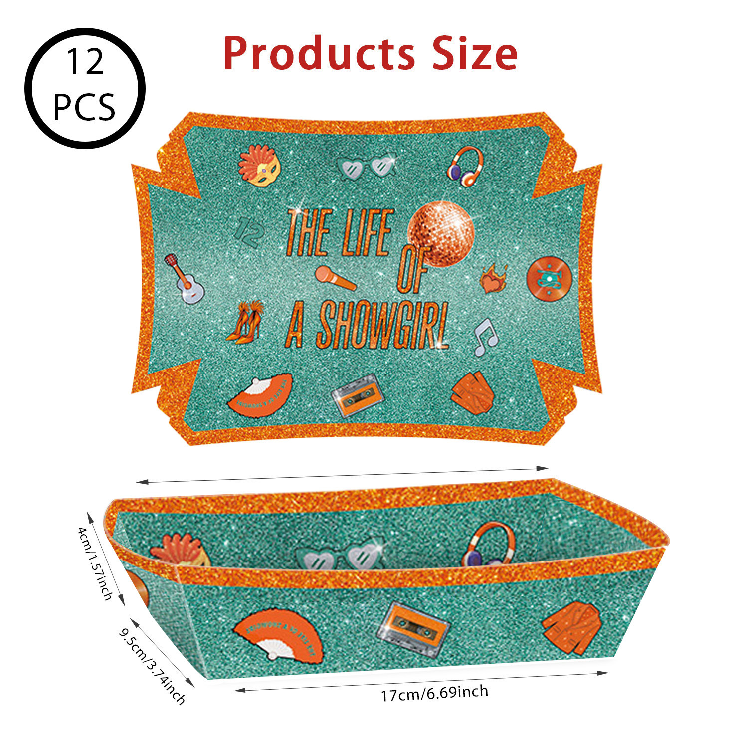 Green Orange- 12pcs French fry box A