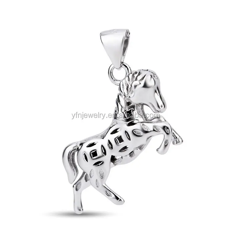925 Sterling Silver Horse Pony Charm Equestrian Cowgirl Animal Pendant for Necklace