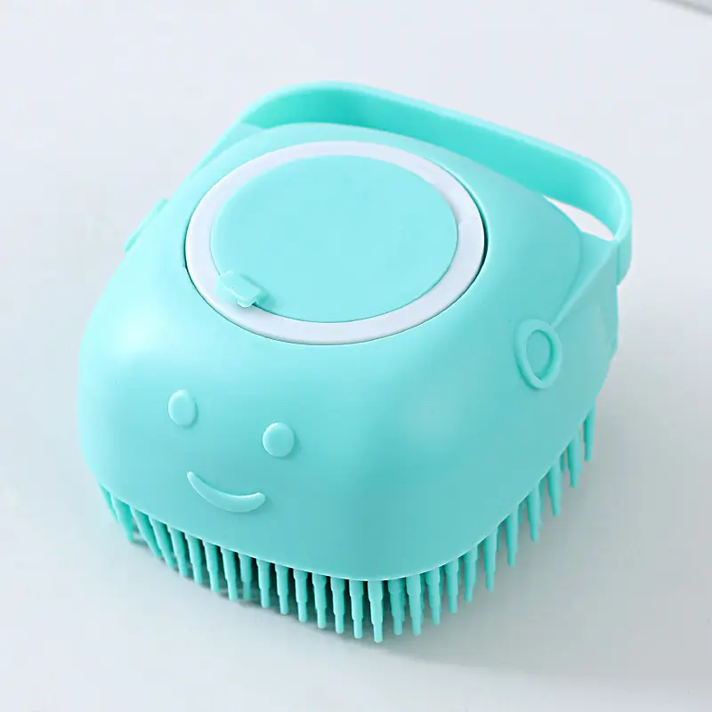 Handheld Shampoo Dispenser Soft Silicone Dog Bath Brush Pet Massage Brush Rubber Bristle For Cat Shower Grooming Brush
