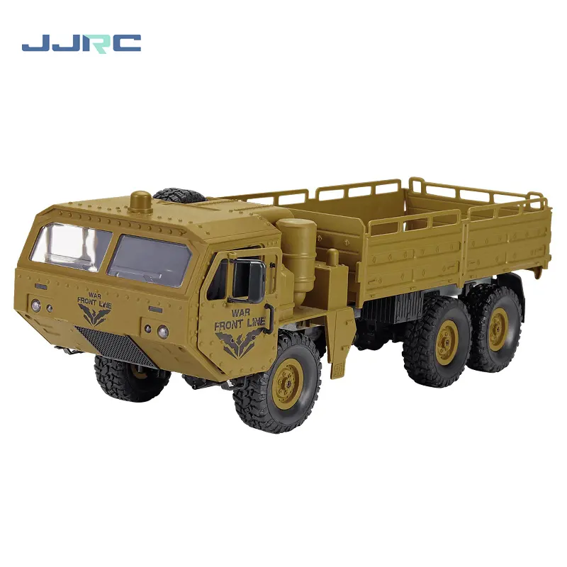 JJRC Q75 2.4Gz 1/16 RC Car 6WD RC Off-Road Military Truck Crawler RC Car Brush Motor Remote Control Toys Cars