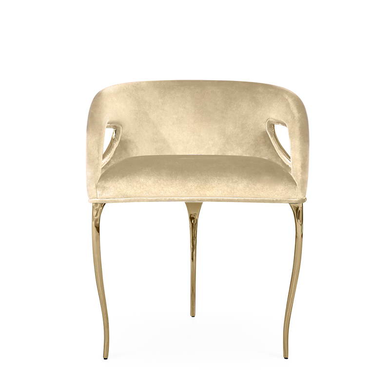 Chaise à dossier bas en cuivre pur