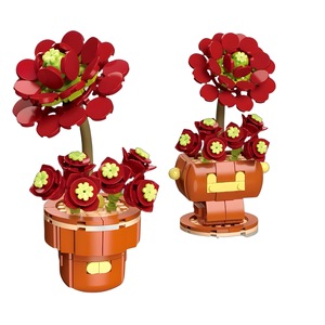 Nuevo estilo bloques de construcción flor simulación flor niños montaje rompecabezas juguete DIY diferentes juegos de bloques de construcción plantas Juguetes - Product Image 1