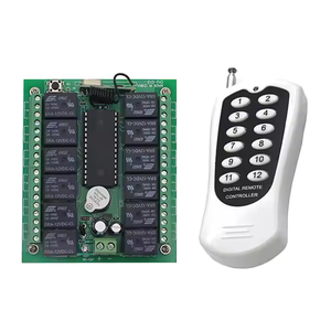 12V DC 12CH RFワイヤレスリモートコントロールスイッチシステム10Aプラスチック送信機受信機学習自動ランプガレージドア - Product Image 1