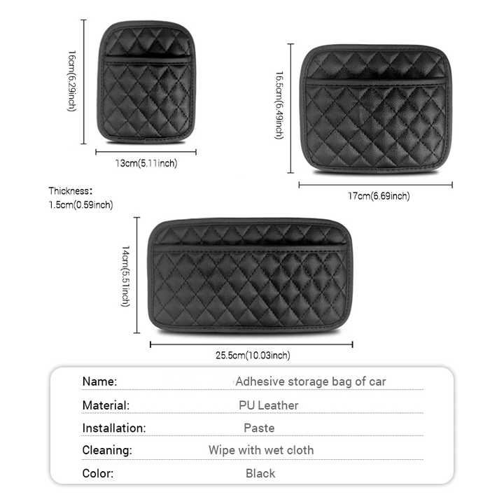 PU Leather Car Storage Pocket Seat Back/Door/Center Console Organizer for Small Stuff Car Storage Bag Universal for All Vehicles