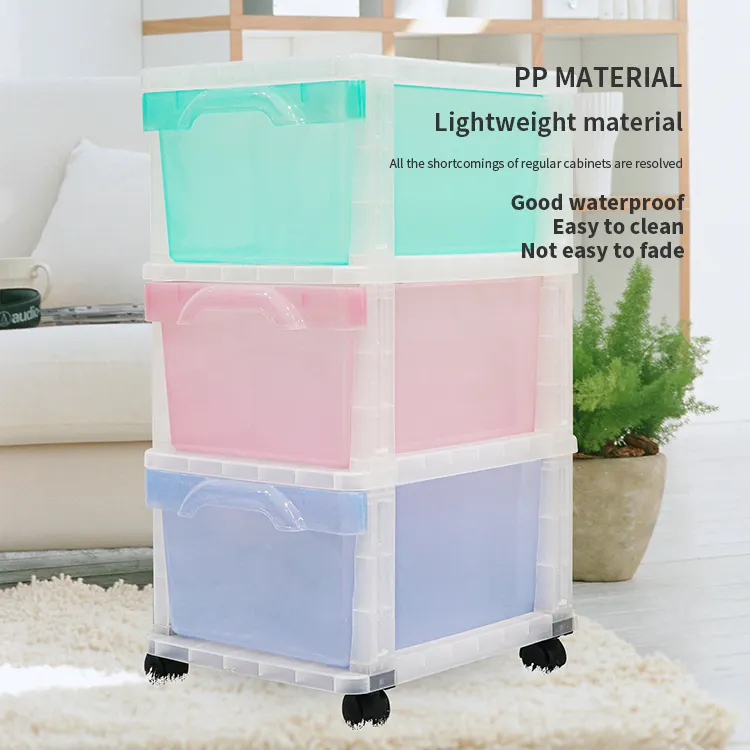 Armario de plástico con cajón para bebés, organizador colorido de 3 capas con combinación de ropa, precio competitivo de fábrica, GRS Home