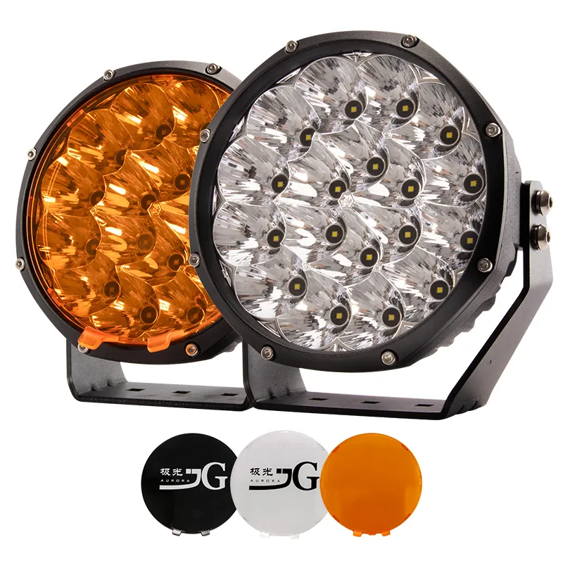 2023 Aurora White & Amber Lens 32 W LED Work Driving Light utilizzato per luci auto/camion/fuoristrada modificate