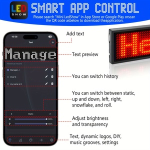Programmabile Display pubblicitario a LED Mini tabellone programmabile con Badge con nome a Led cameriere pernice luce lampeggiante - Product Image 6
