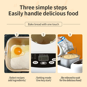 Kitchen Automatic Bread Machine 19 <strong>Programs</strong> /3 Adjustable Crust Control Bread Making Machine 650-900g (1.5Lb, 2.0Lb) 700w - Product Image 3