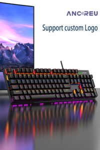 在庫ありRGBキーボードメカニカルキーボード104キー9つの異なるモードLED照明有線メカニカルキーボード - Product Image 3