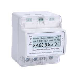 高効率単相4ポールKWHメーターLCDディスプレイプリペイドRTU Modbus DINレールエネルギーメーター低消費電力 - Product Image 1