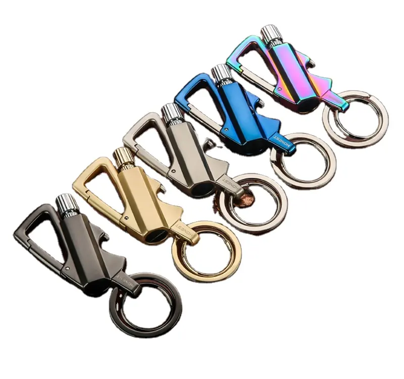Men Car Key Chain Ignition Kerosene Match Keychain Ring Multifunction Tool Cigarette lighter Fathers Day Gift For Men Boyfriend