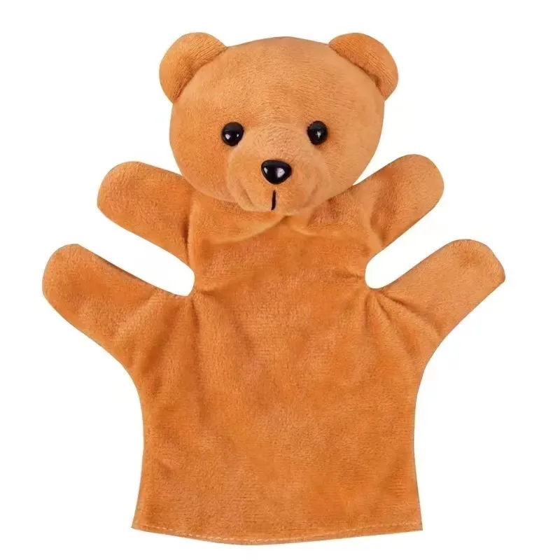 Juguetes educativos para bebés de peluche personalizados Peluches animales oso marioneta de mano Linda marioneta de mano para la venta