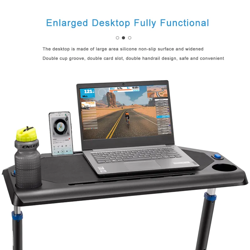 Mesa de entrenamiento de ciclismo extraíble multifunción, entrenador de bicicleta de altura ajustable, mesa de ordenador portátil de escritorio para el hogar