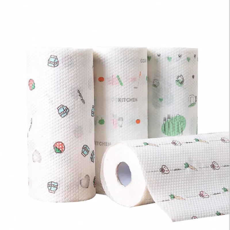 Paño seco de cocina con rollo, toallitas de papel seco para limpieza, 50 Uds.