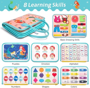 8 in 1 Busy Board for Toddlers <strong>Distinct</strong> Themes of Toddler Activities Soft Felt Material Durable Montessori <strong>Toys</strong> Busy Board Set - Product Image 4
