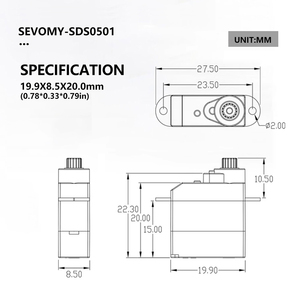 Высокоточный микро-серводвигатель, 1 кг, 6,0 В - Product Image 3