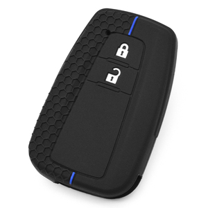 ฝาครอบกุญแจซิลิโคน2ปุ่มสายสีน้ำเงินพื้นผิวสำหรับกุญแจรถ T-oyota Prius เคสซิลิโคน - Product Image 1