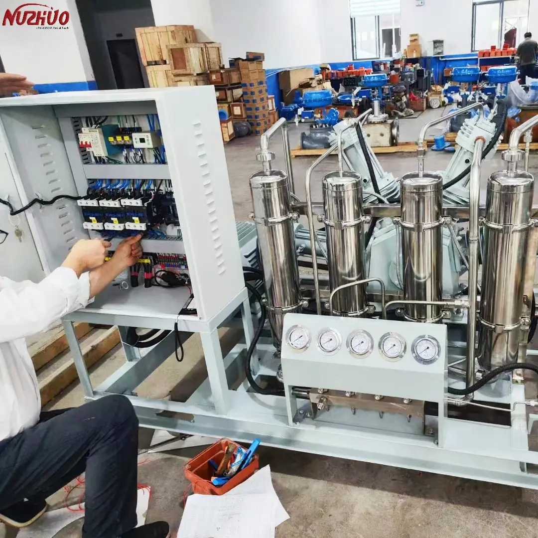 NUZHUO yüksek basınç 20Mpa azot gazı kompresör 150Nm 3/Hr endüstriyel oksijen kompresörü güçlendirici